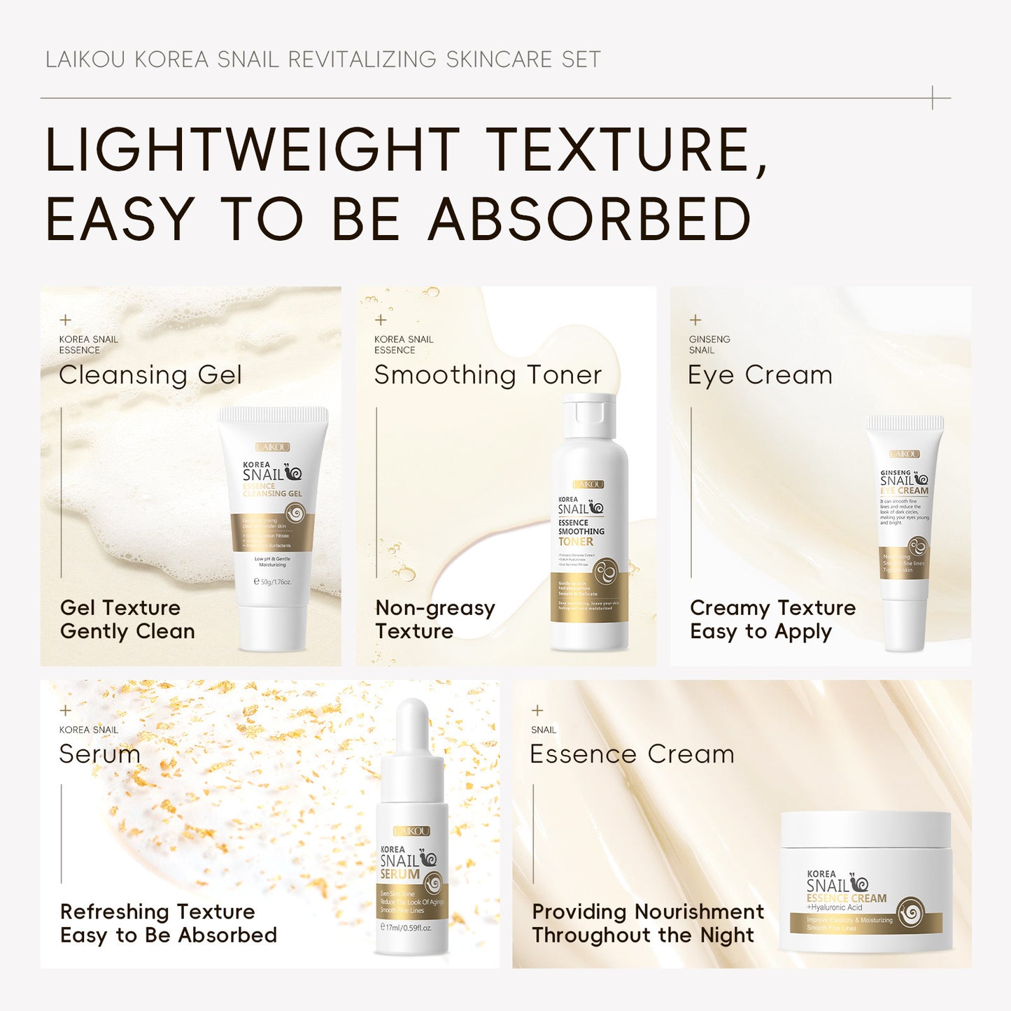 Snail Skin Care Five-piece Set Face