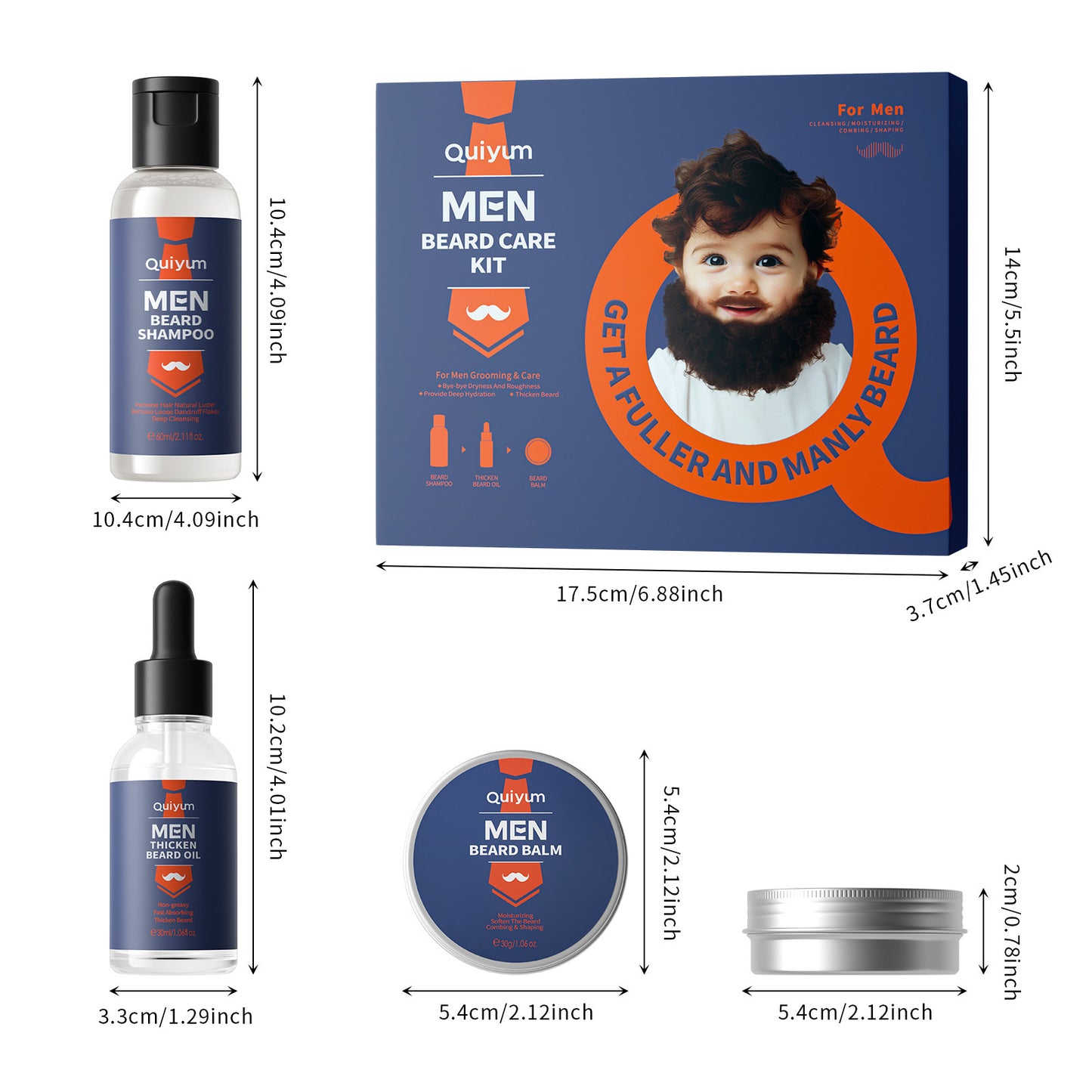 Men's Beard Care Suit 3-piece Set