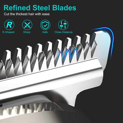 All In One Beard Trimmer For Men With 5 Trimmer Heads IPX5 Waterproof Electric Razor For Face Nose Body Beard Cordless Hair Shaver Clipper Grooming Kit For Men Husband Father